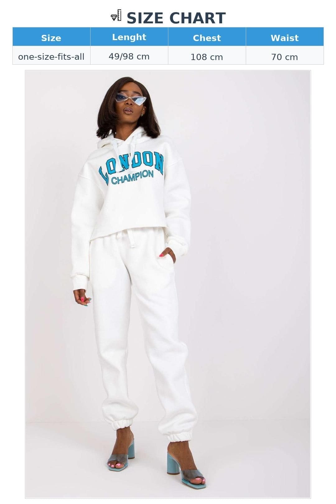 Love Lace Love Lace Women's Cotton Casual Hoodie & Jogger Set in White - 4