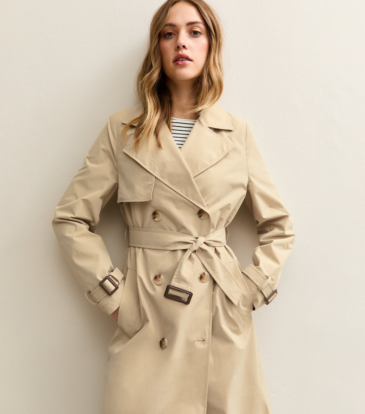 New Look Women's Stone Double Breasted Trench Coat New Look - 2