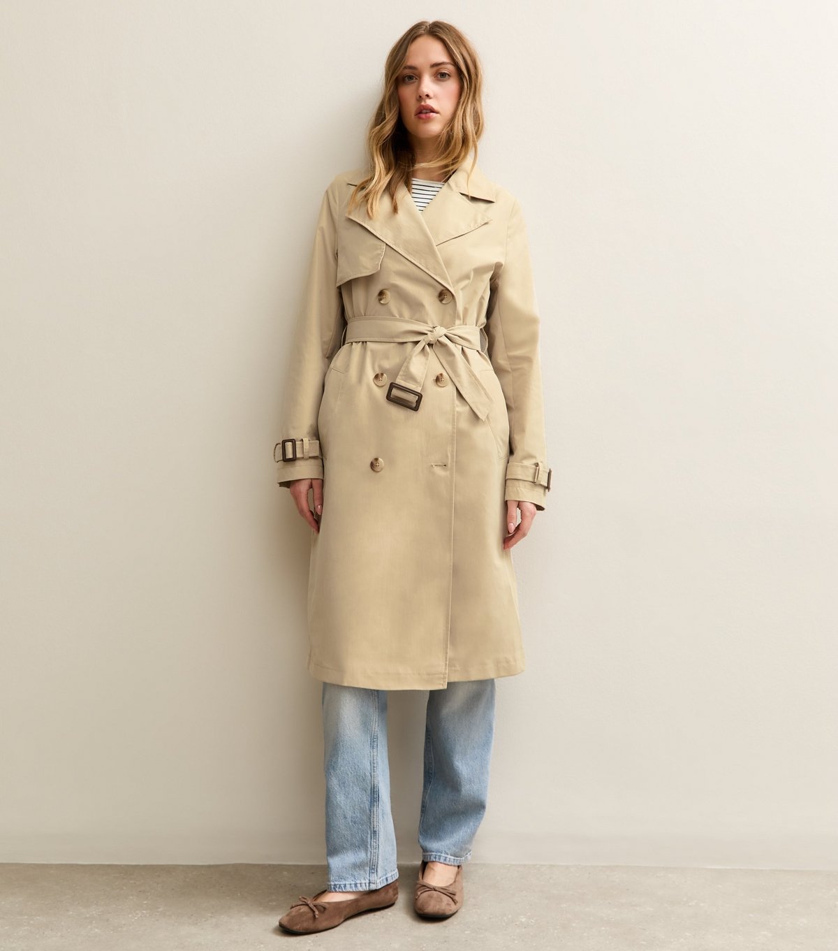 New Look Women's Stone Double Breasted Trench Coat New Look - 4