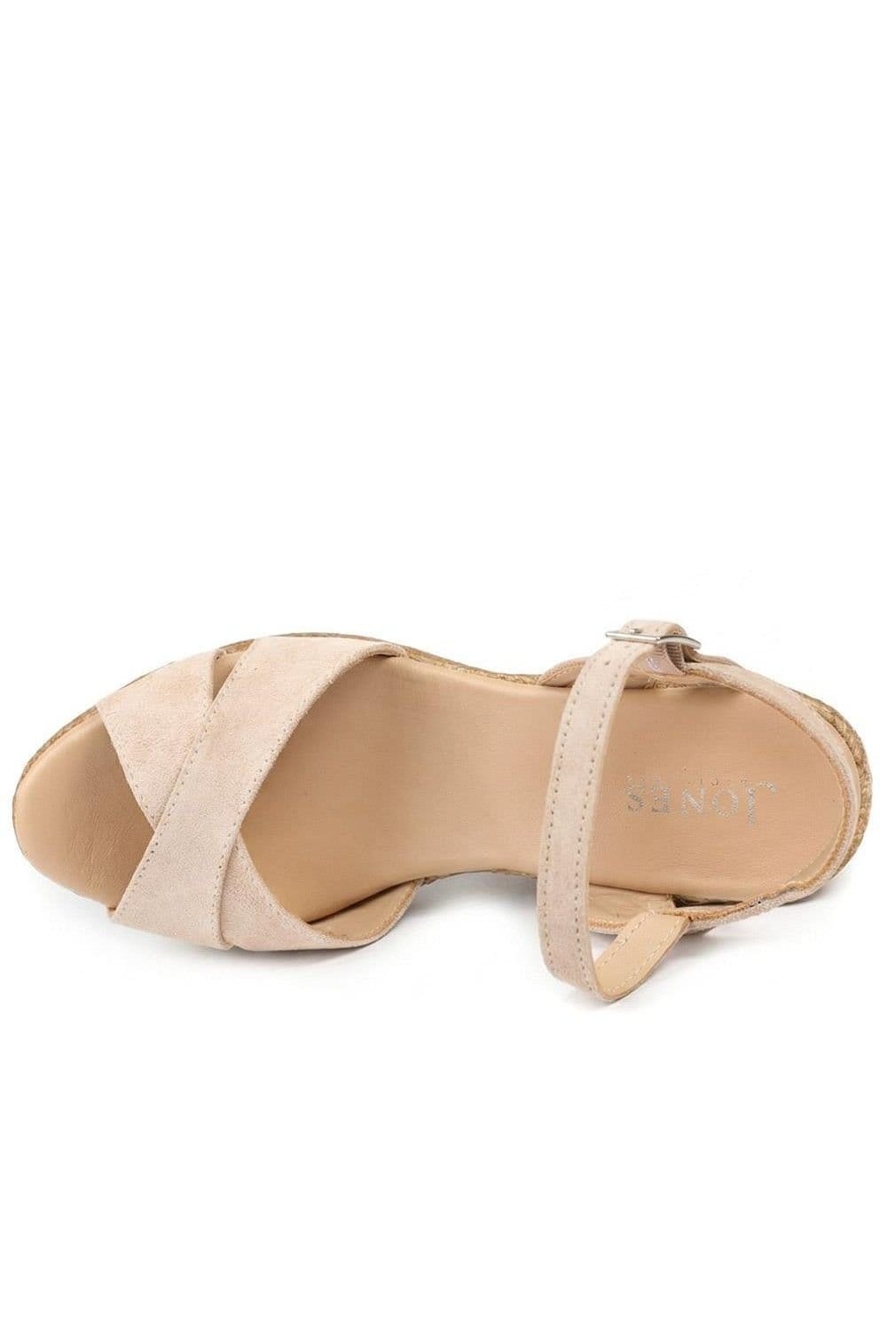 Jones Bootmaker Jones Bootmaker Women's Raelina Leather Wedged Espadrilles in Light Sand - 4