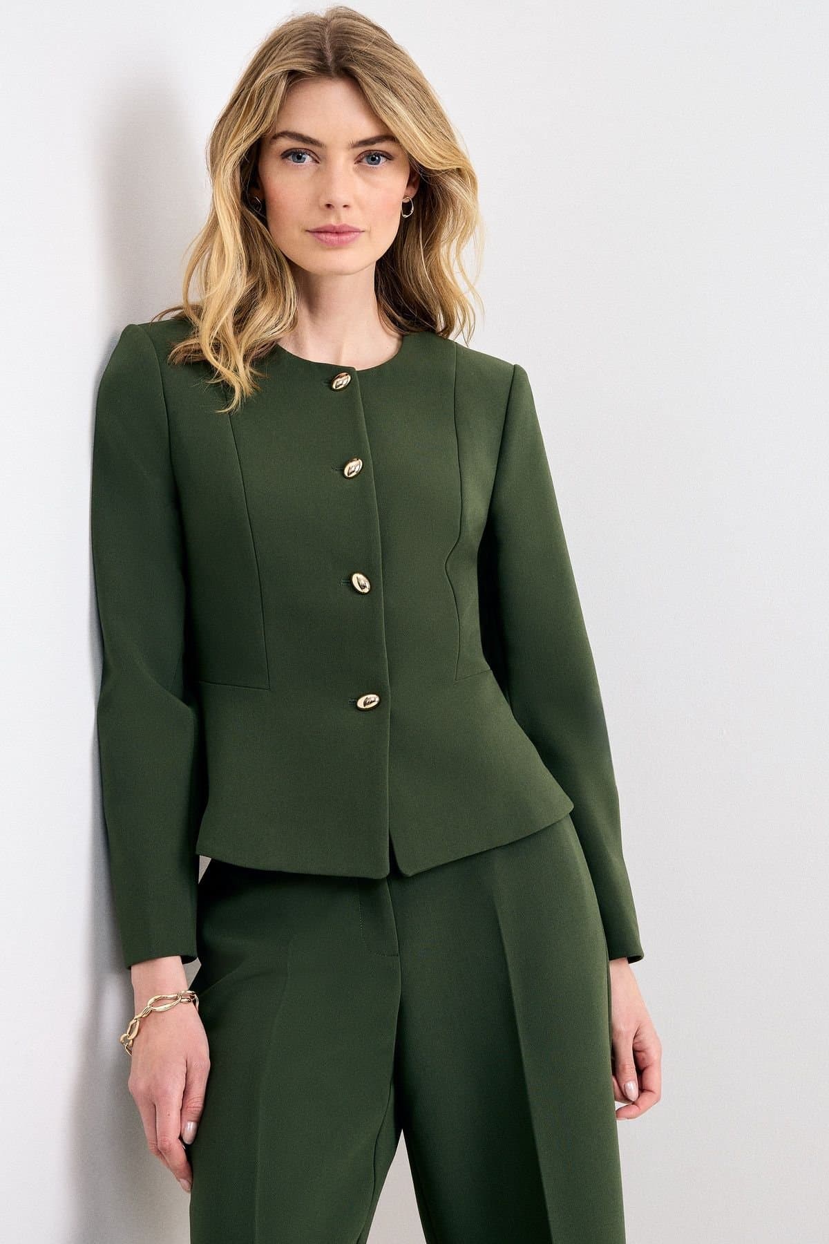 Phase Eight Phase Eight Women's Leonie Peplum Jacket in Bottle Green