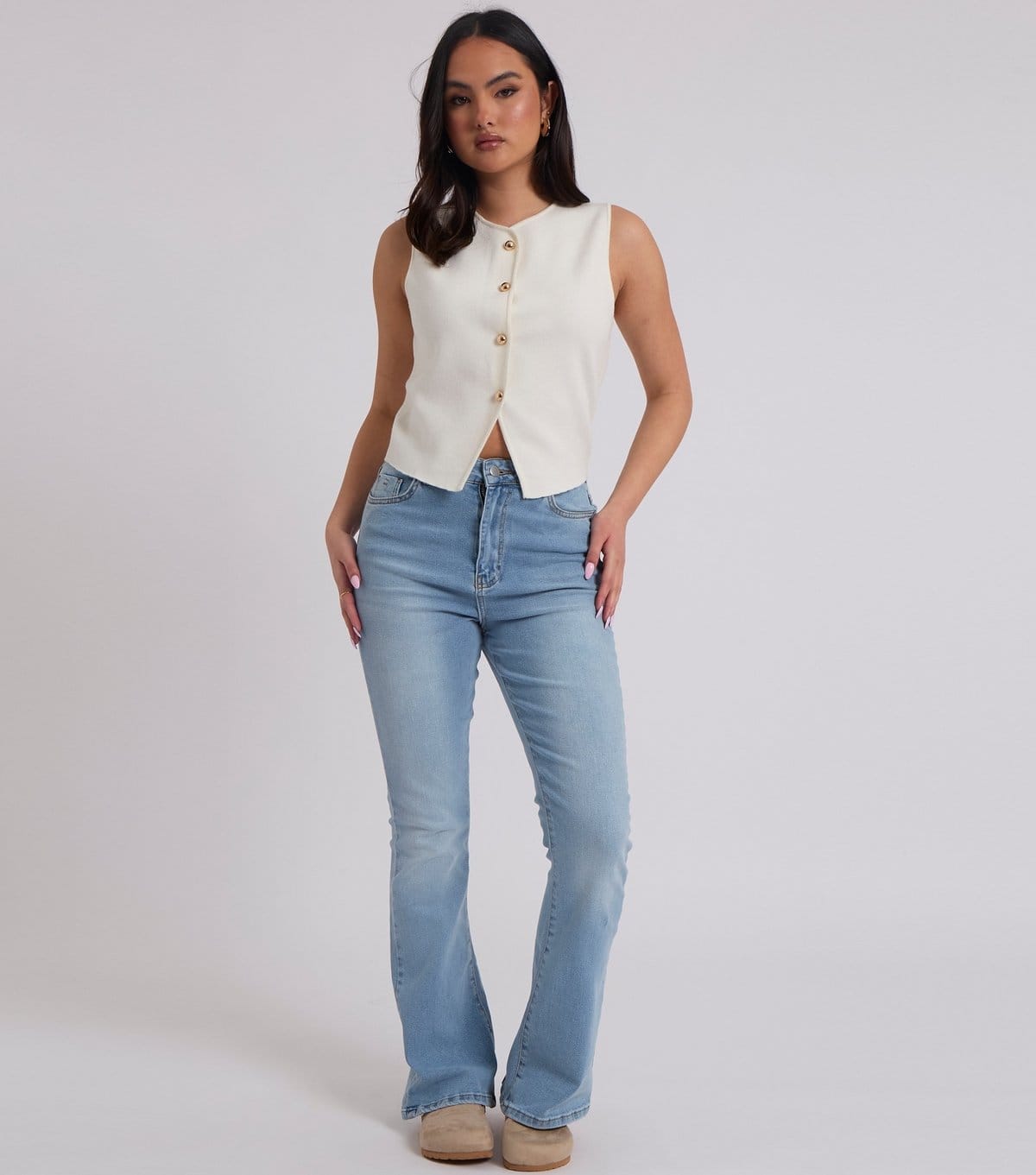 Urban Bliss Women's White Button Through Vest Urban Bliss New Look - 4