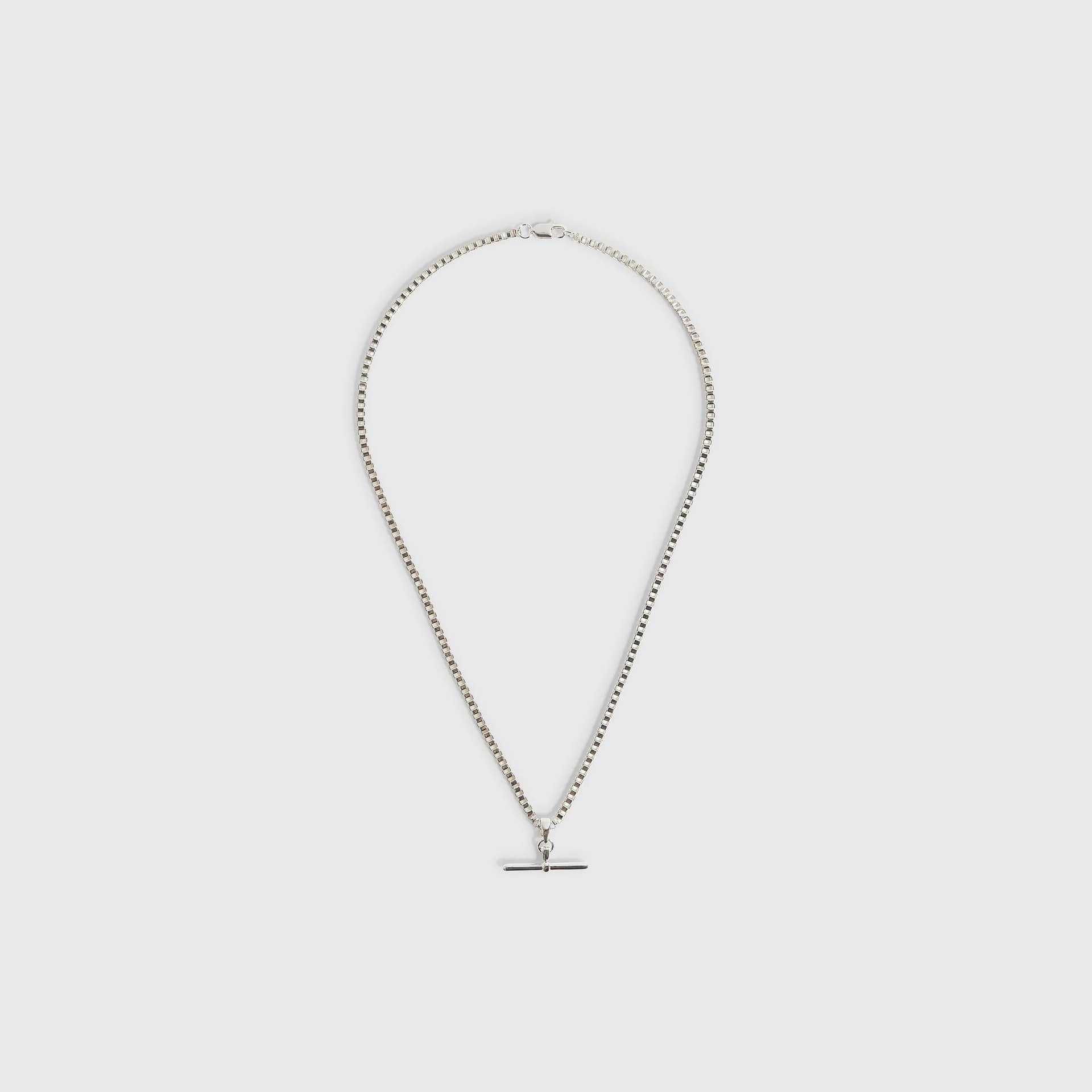 River Island Mens River Island Silver T Bar Necklace