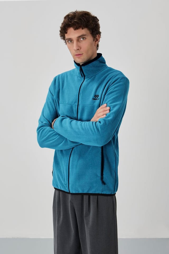 Tommy Life Tommy Life Men's Plush Zip-front Sweatshirt in Blue - 3