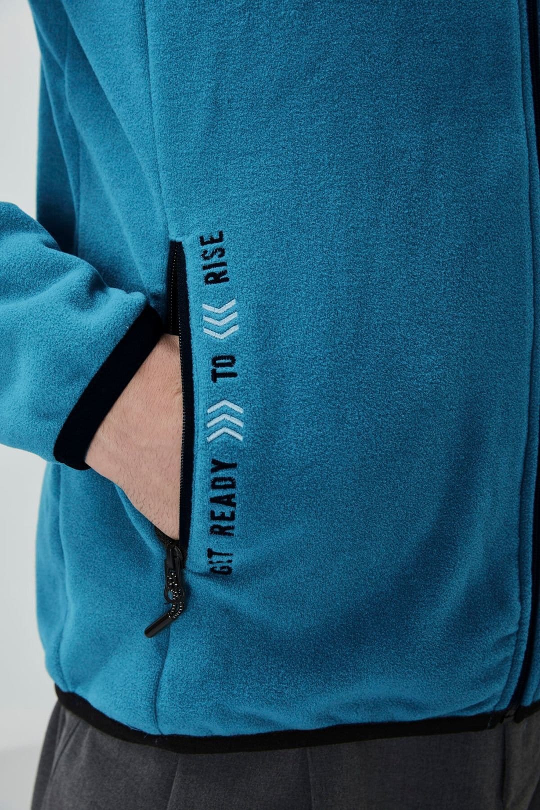 Tommy Life Tommy Life Men's Plush Zip-front Sweatshirt in Blue - 4