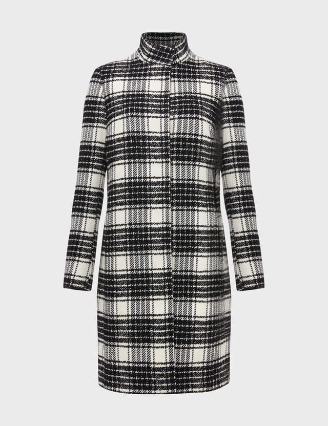 Hobbs London Hobbs London Women's Dani High Collar Checked Coat in Black - 2