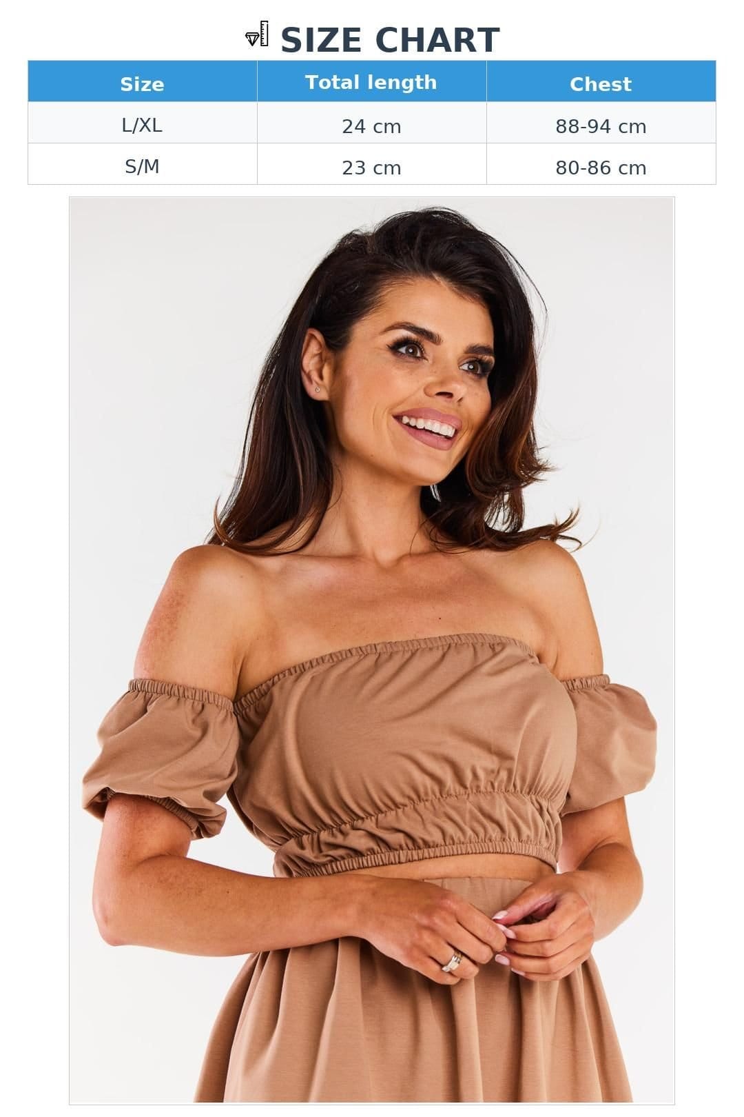 Love Lace Love Lace Women's Spanish Neck Short Sleeve Blouse in Brown - 4