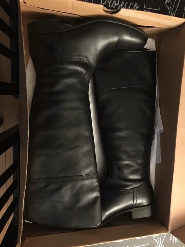 Oasis Black Leather Riding Style Boots