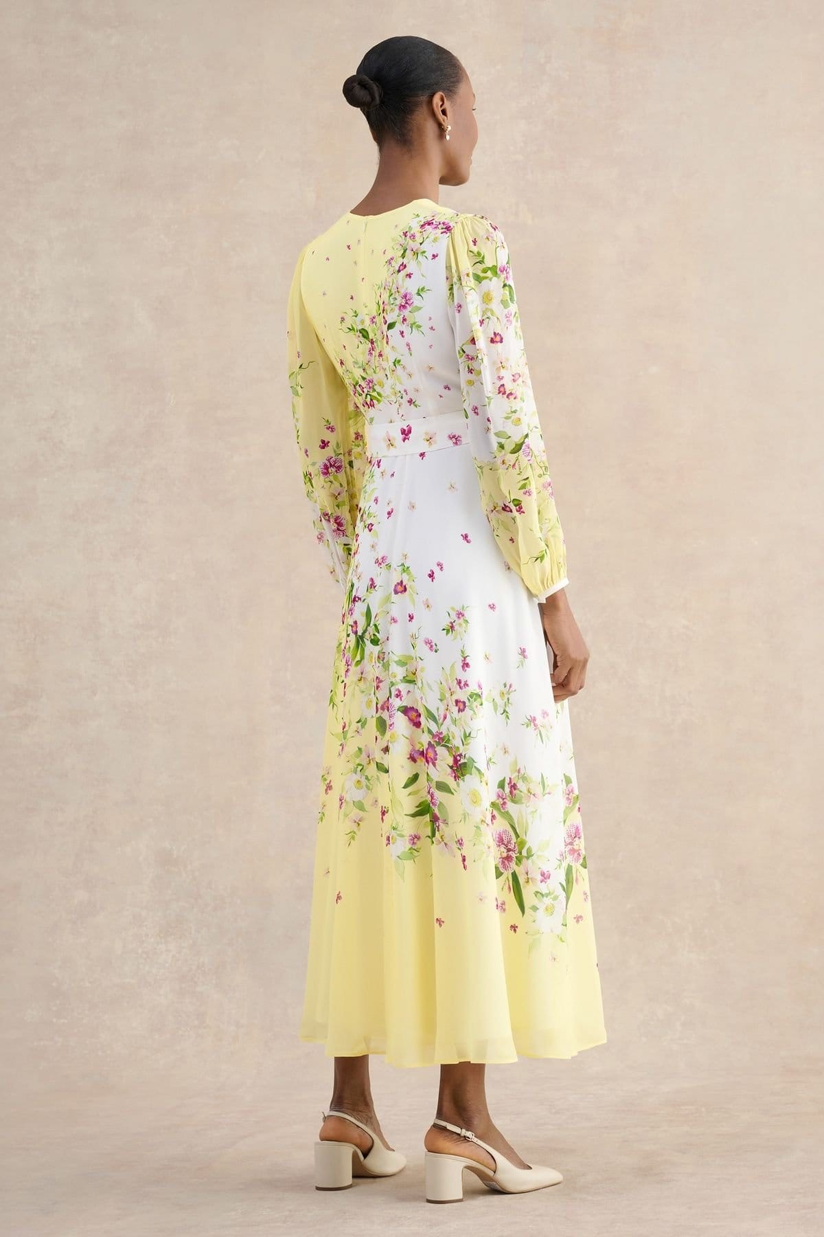 Hobbs London Hobbs London Women's Ariel Silk Dress in Lemon - 4