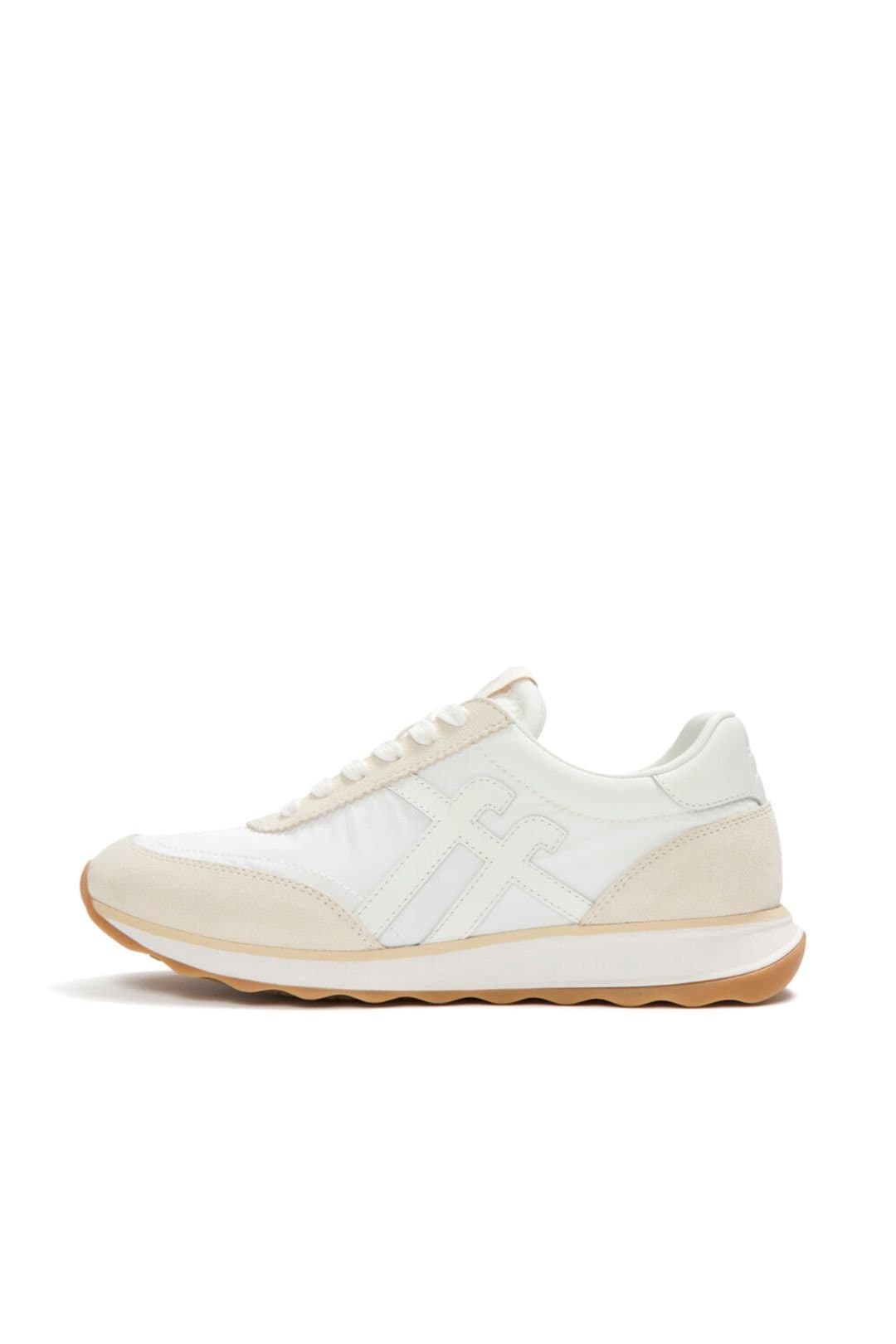 FitFlop FitFlop Women's Retro-Q Ff Fabric/Suede Sneakers White