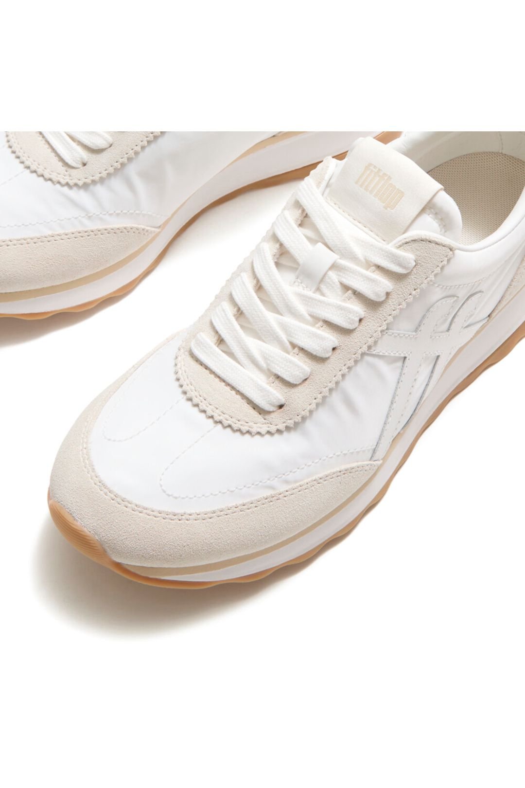 FitFlop FitFlop Women's Retro-Q Ff Fabric/Suede Sneakers White - 4