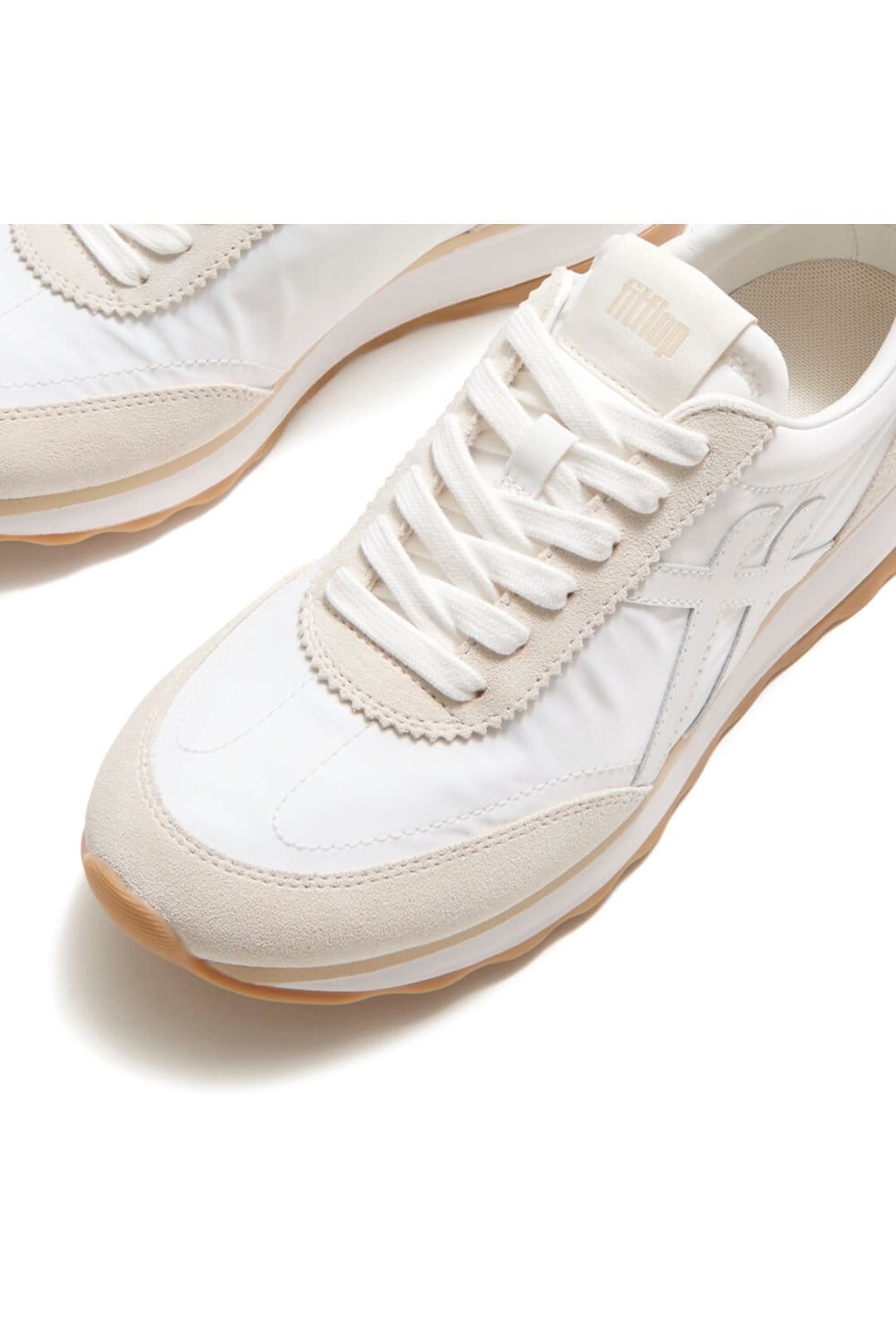 FitFlop FitFlop Women's Retro-Q Ff Fabric/Suede Sneakers White - 4