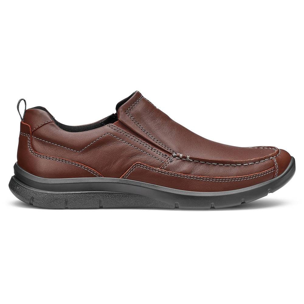 Hotter Hotter Men's 'Boost' Dual Fit Slip-On Shoes in Walnut - 2