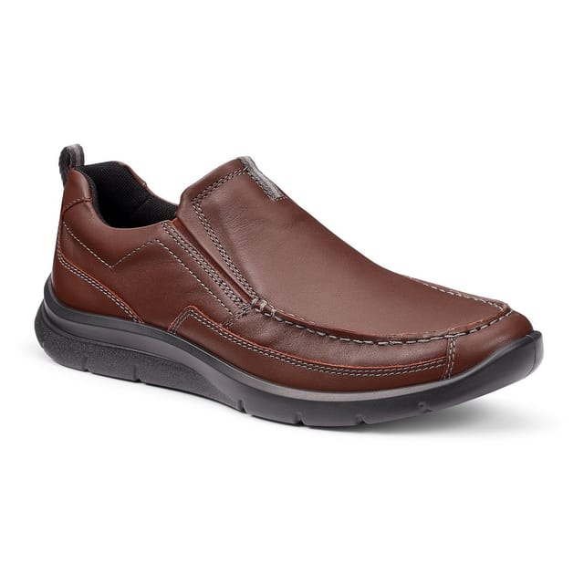 Hotter Hotter Men's 'Boost' Dual Fit Slip-On Shoes in Walnut - 2