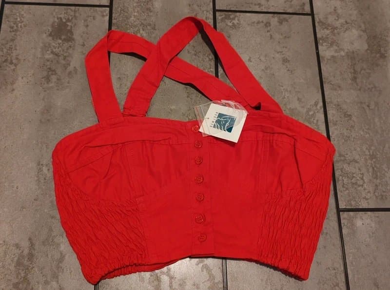 New Look Y2K New Look Corset Crop Top Womens UK 10 Going Out Festival Summer Party Vintage Style Boho