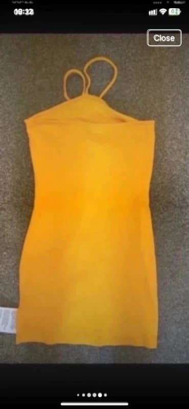 ASOS asos design petite orange ribbed halter neck bodycon dress sz 10 bnwt