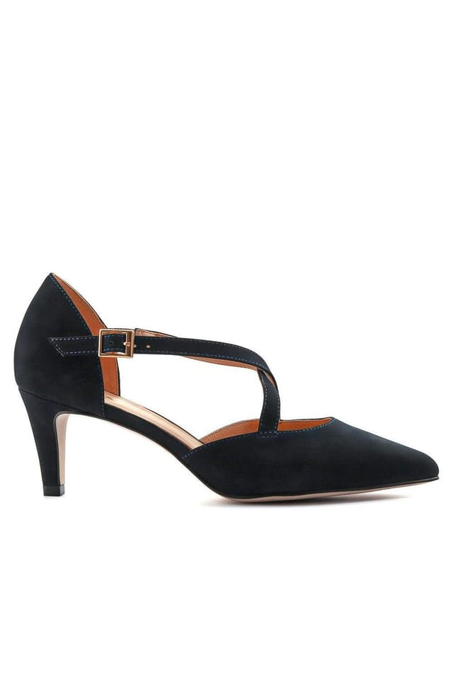 Jones Bootmaker Jones Bootmaker Women's Ysa Leather Stiletto-Heeled Court Shoes in Navy - 2