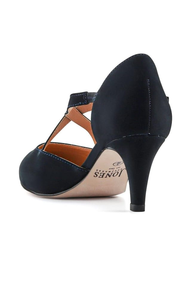 Jones Bootmaker Jones Bootmaker Women's Ysa Leather Stiletto-Heeled Court Shoes in Navy - 3