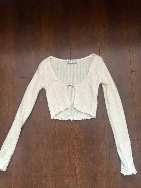 Bershka Bershka white crop top XS