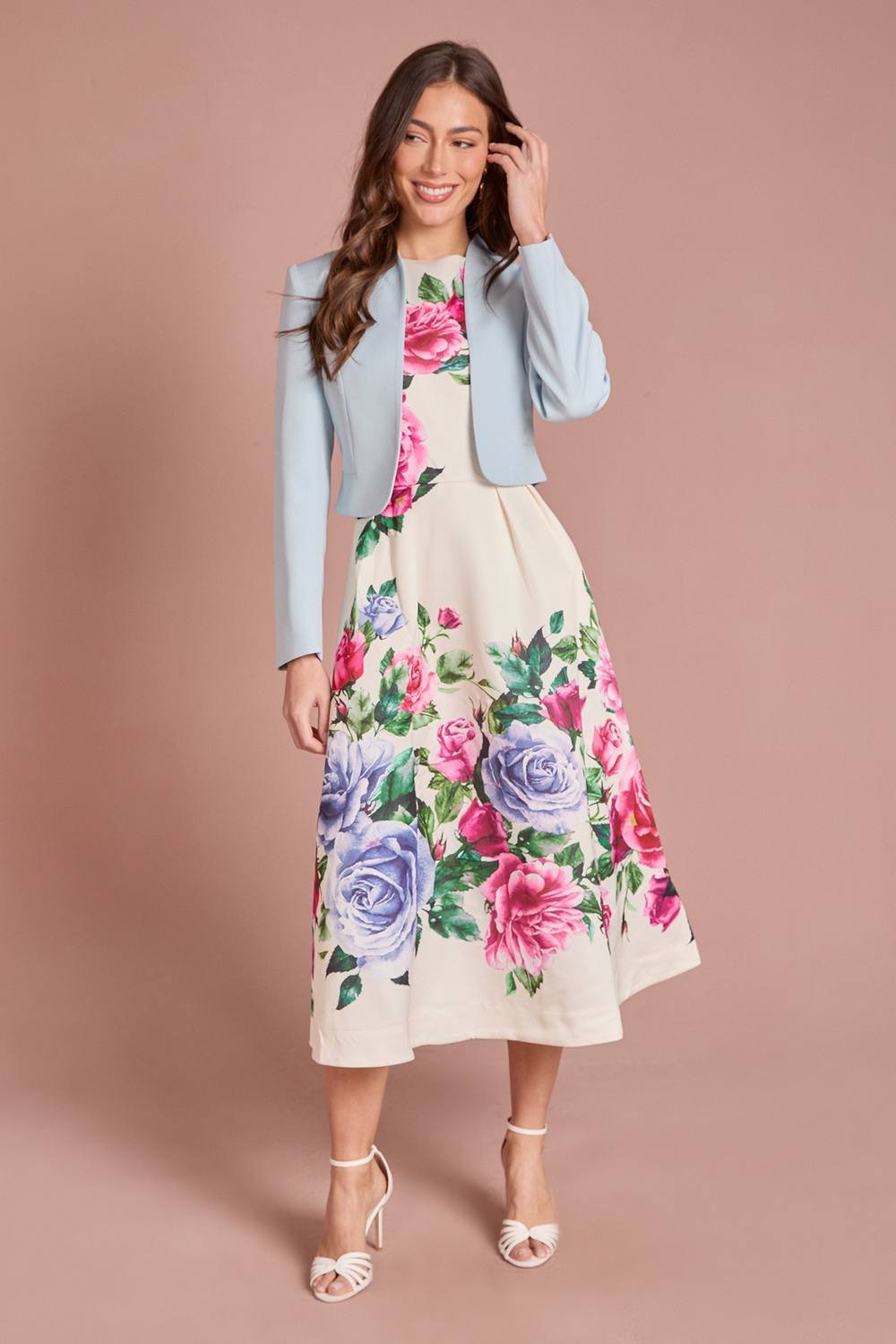 Coast Coast Women's Bow Back Long Sleeve Jacket in Pale Blue - 2