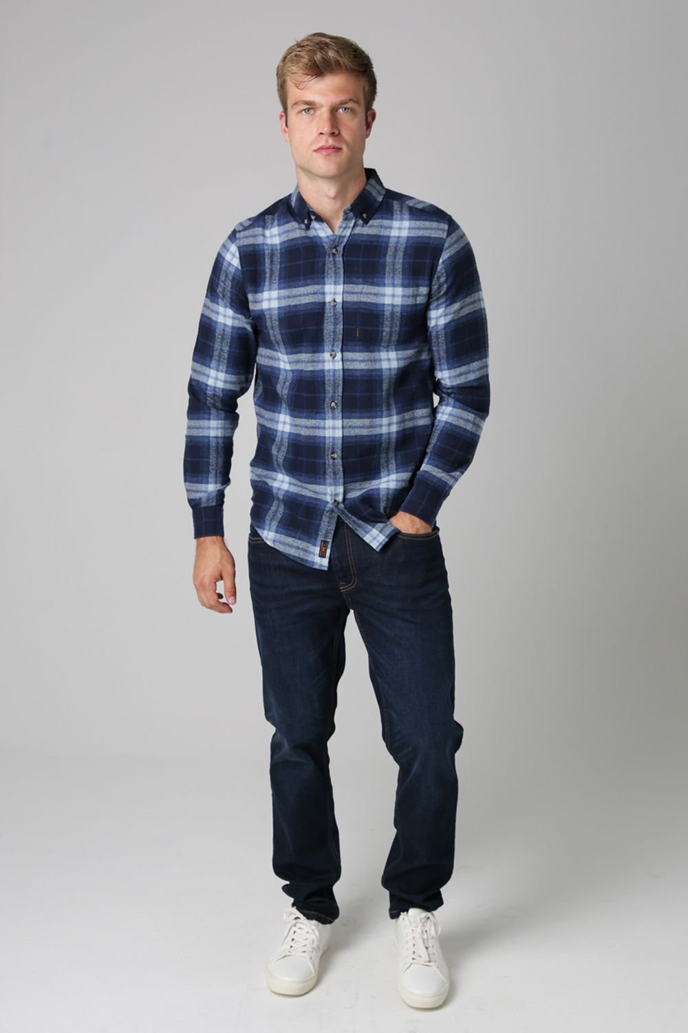 Tokyo Laundry Tokyo Laundry Men's Cotton Printed Long Sleeve Shirt in Dark Navy - 3