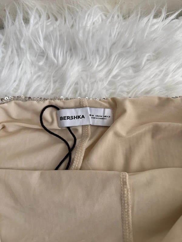 Bershka Bershka Silver Sequin Mini Skirt