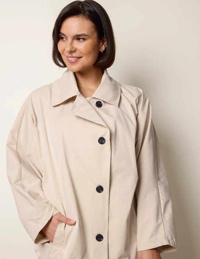 Blue Vanilla Oversized Short Length Trench Coat - 2