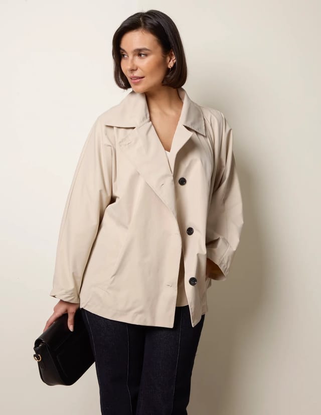 Blue Vanilla Oversized Short Length Trench Coat - 3