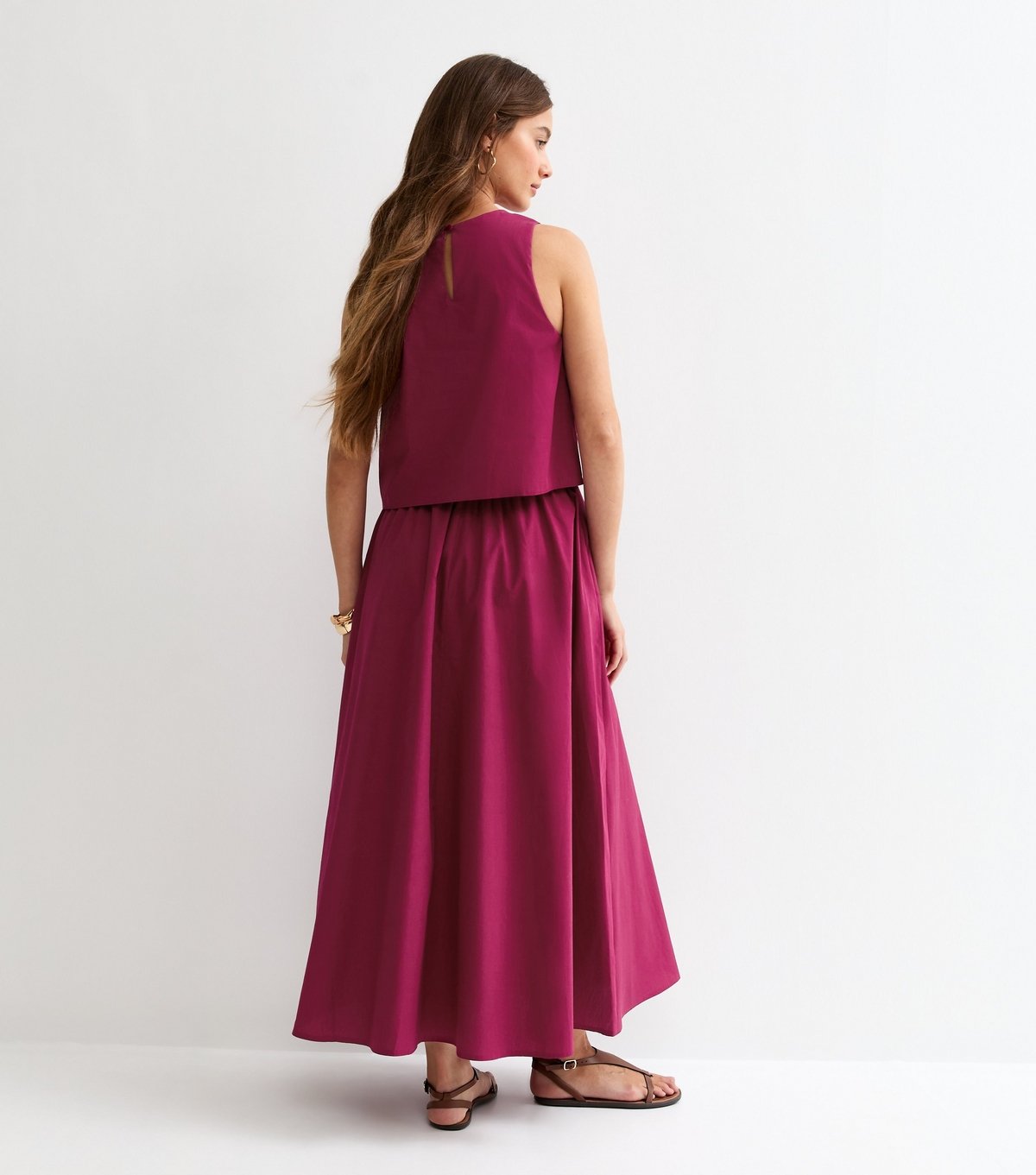 New Look Women's Light Burgundy Layered Sleeveless Midi Dress New Look - 4