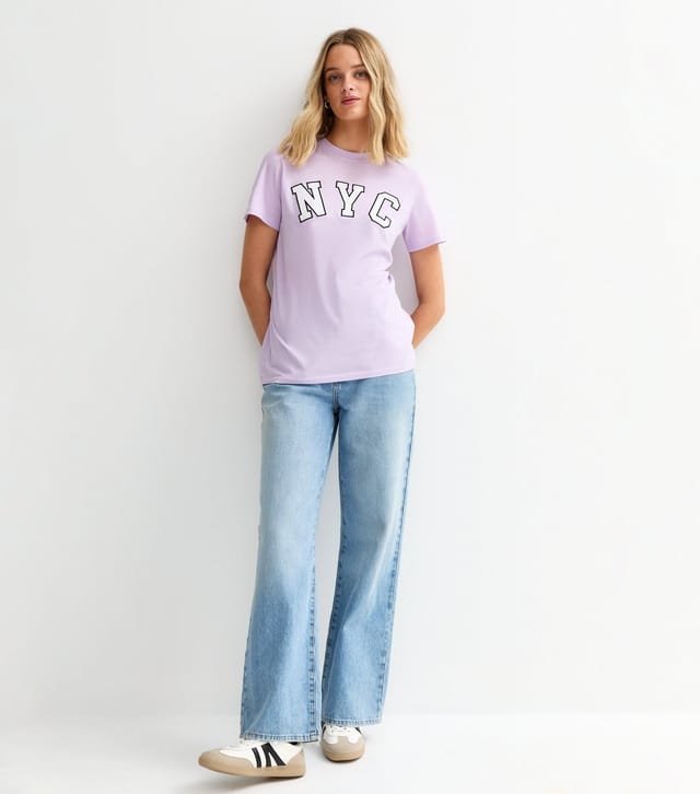 New Look Women's Lilac NYC Regular T-Shirt New Look - 3