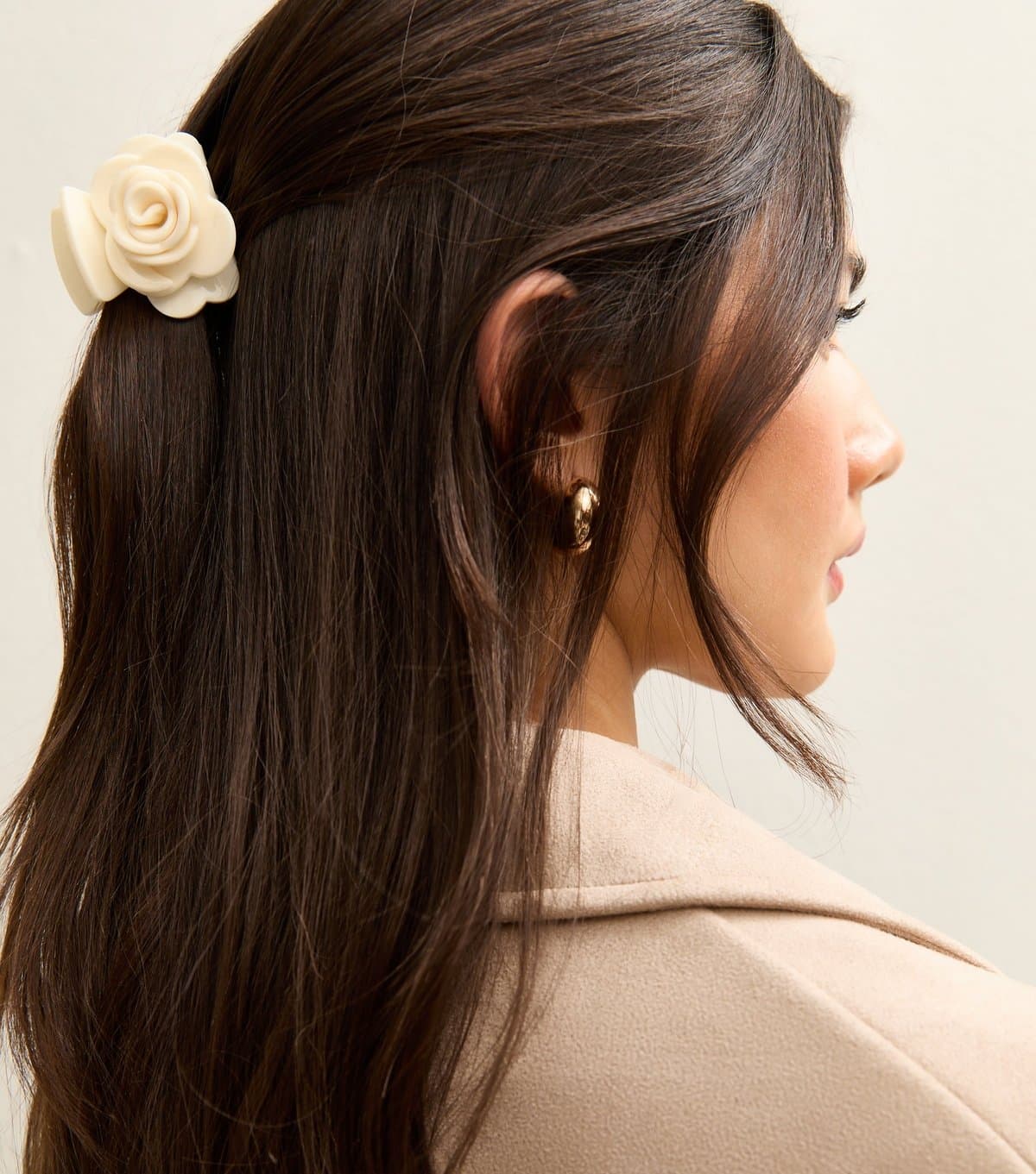 New Look Cream Rose Flower Claw Clip New Look