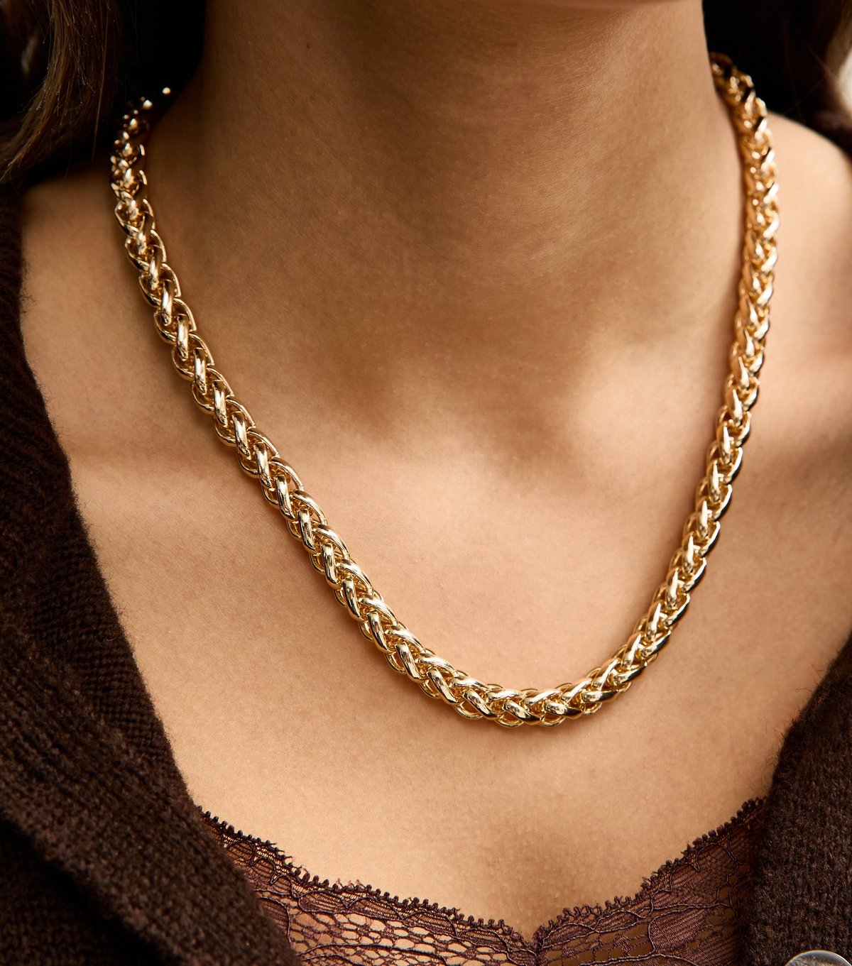 New Look Gold Tone Rope Chain Necklace New Look - 2