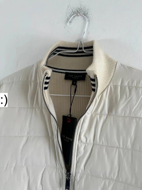 Ted Baker Ted baker puffer jacket ribbed back cream size 3 medium £165 new BNWT