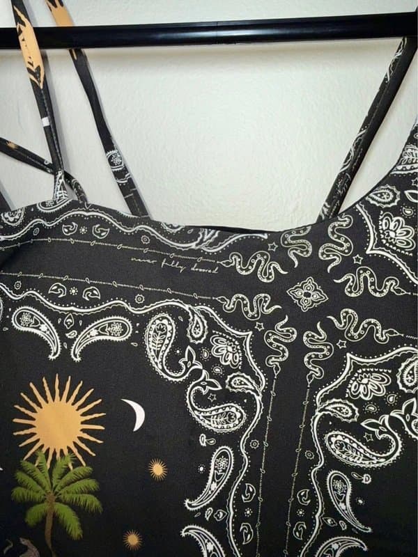 Never Fully Dressed Never Fully Dressed Asymmetric Crop Top Size S Bandana Print