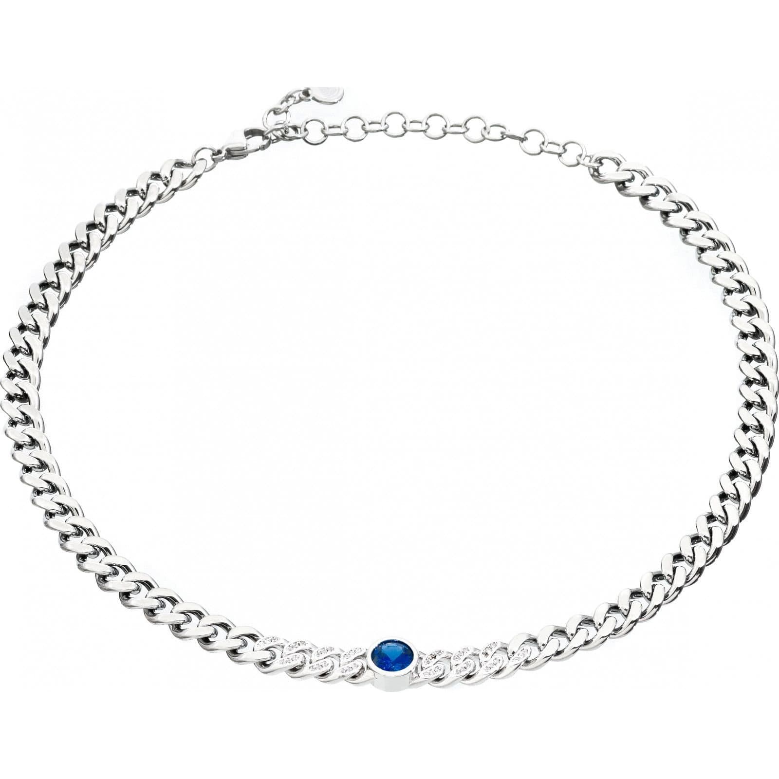Chiara Ferragni Chiara Ferragni Silver Chain Necklace with Blue Gemstone