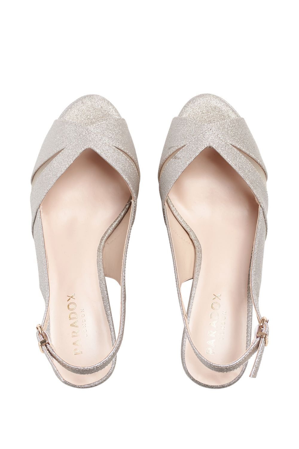 Paradox London Paradox London Women's 'Nadine' Wide Fit Sling Back Platforms in Gold - 3