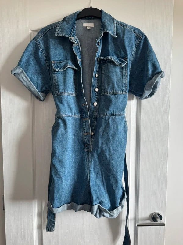 Topshop Blue Denim Jumpsuit