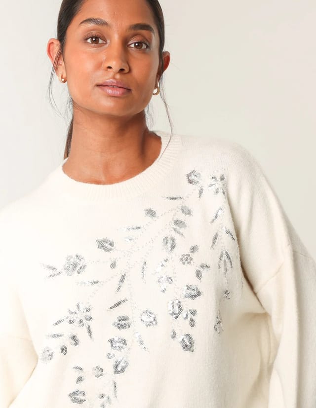 Blue Vanilla Sparkling Sequins Jumper - 2