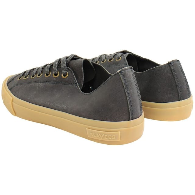 Seavees Seavees Men's Army Issue Low Lace-Up Black Smooth Leather Shoes - 3