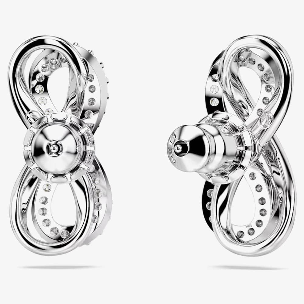 Swarovski Swarovski Women's Hyperbola Rhodium Plated White Infinity Earrings 5687269 in Silver - 4