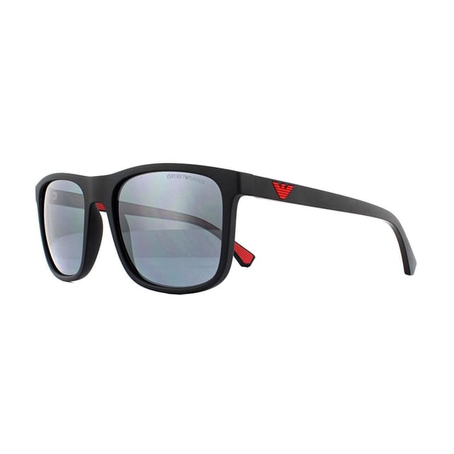 Emporio Armani Emporio Armani Men's Square Matte Black Light Grey Mirror Black 4129 Sunglasses - 2