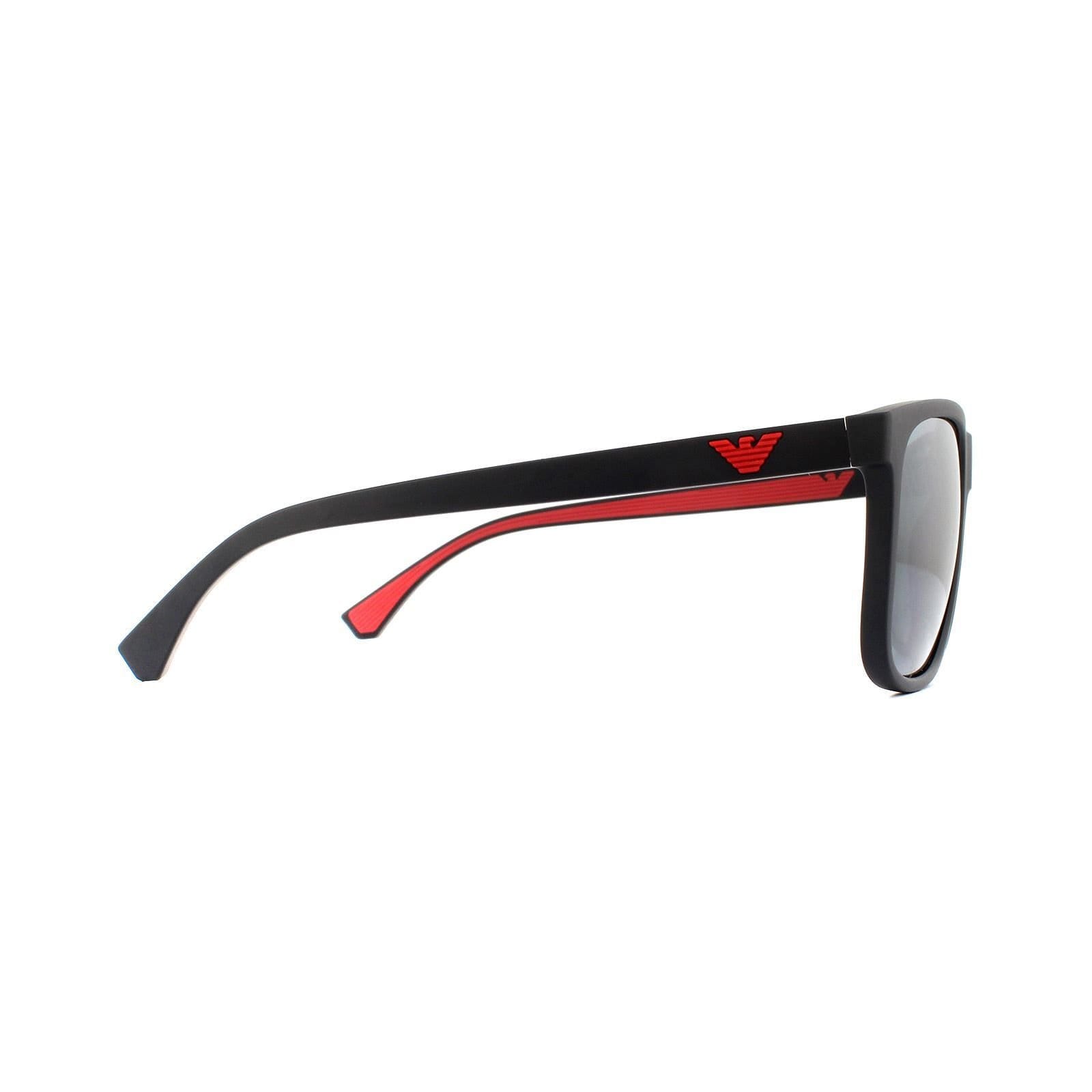 Emporio Armani Emporio Armani Men's Square Matte Black Light Grey Mirror Black 4129 Sunglasses - 4