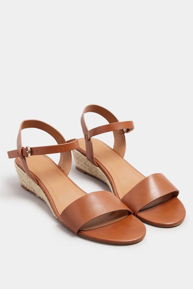 Long Tall Sally Long Tall Sally Women's Rope Wedge Sandals in Brown - 2
