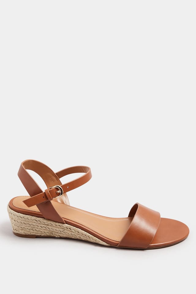 Long Tall Sally Long Tall Sally Women's Rope Wedge Sandals in Brown - 3