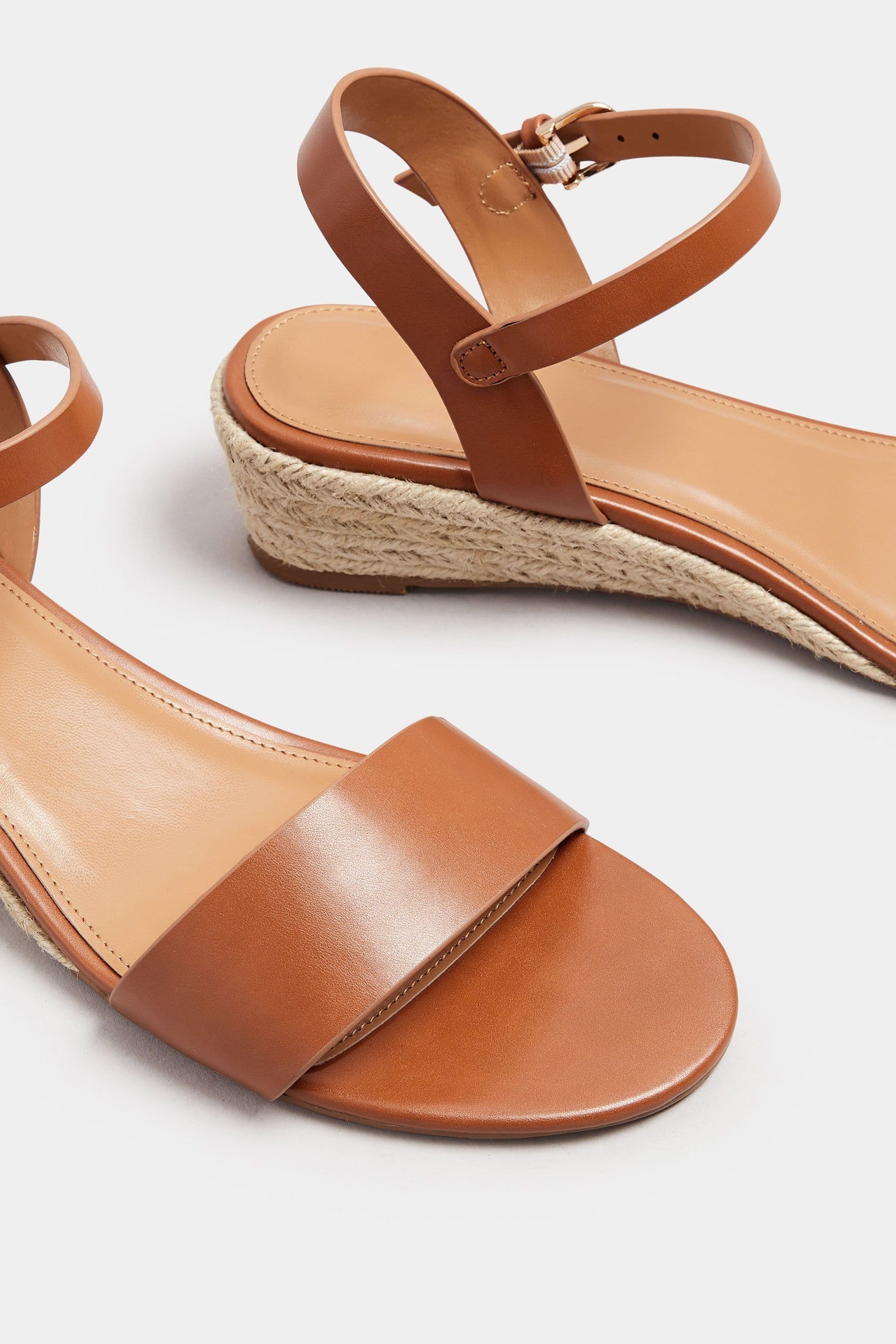 Long Tall Sally Long Tall Sally Women's Rope Wedge Sandals in Brown - 4