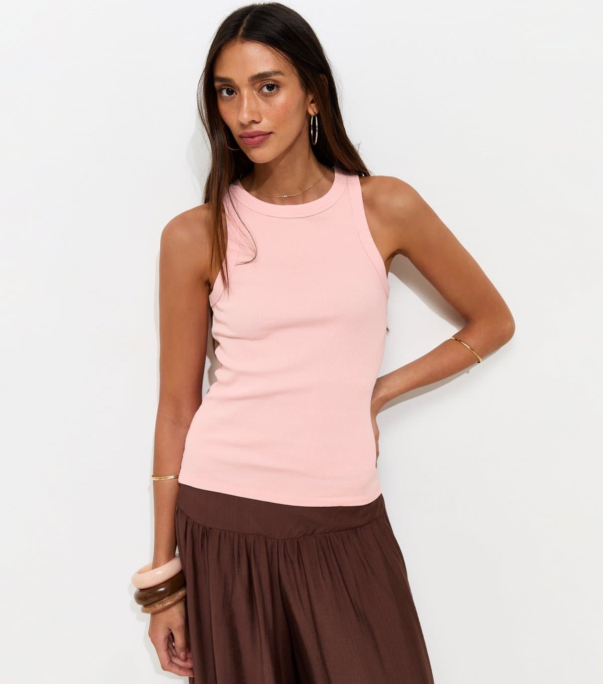 New Look Women's Light Pink Racer Back Vest New Look
