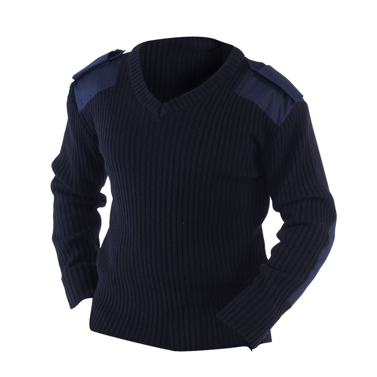 Yoko Yoko Men's V-Neck NATO Security Sweater Workwear in Navy - 4