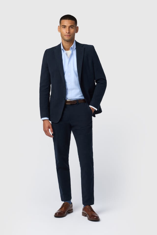 Melka Melka Men's Moleskin Blazer in Navy - 2