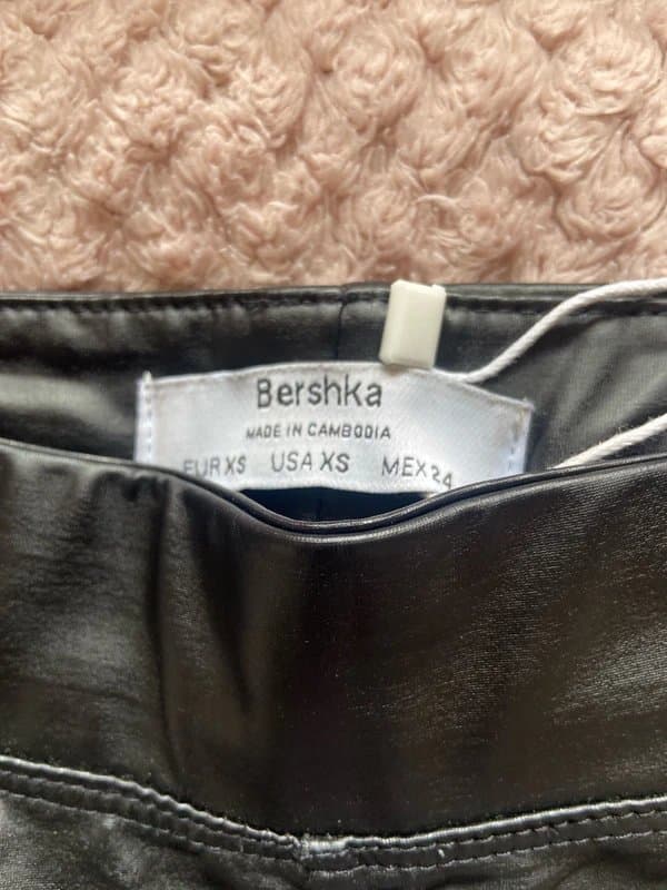 Bershka Black thin leather pants