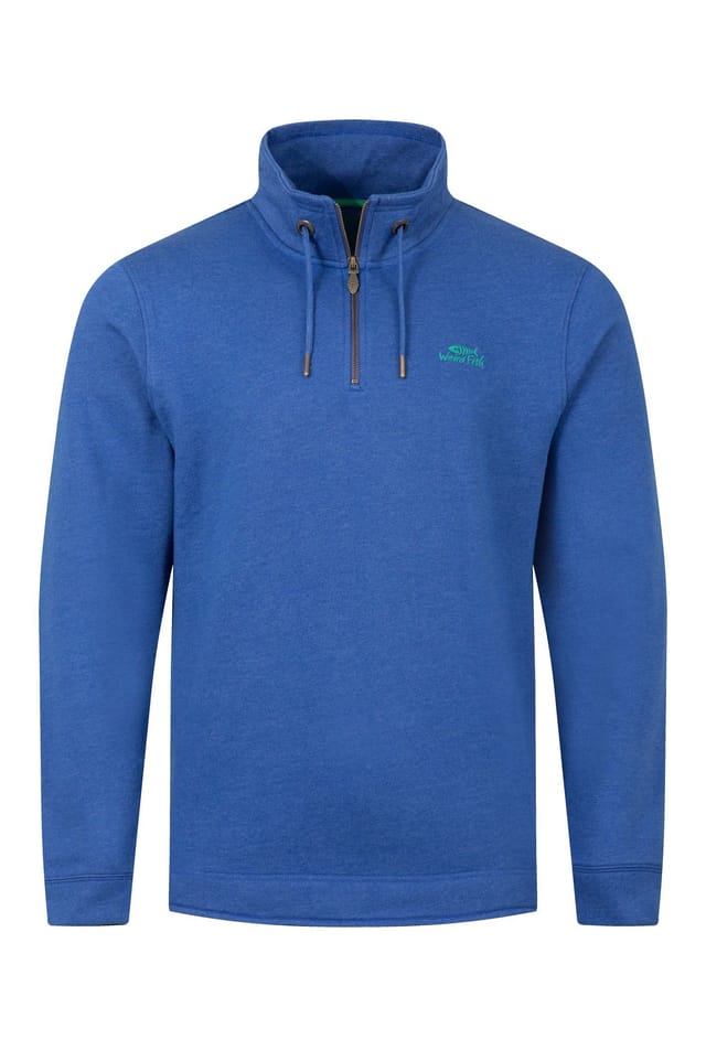 Weird Fish Weird Fish Men's Brampton 1/4 Zip Sweatshirt in Blue - 2